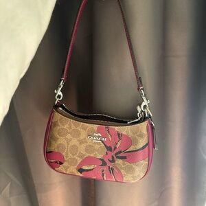 Coach Tan and Pink Shoulder Bag